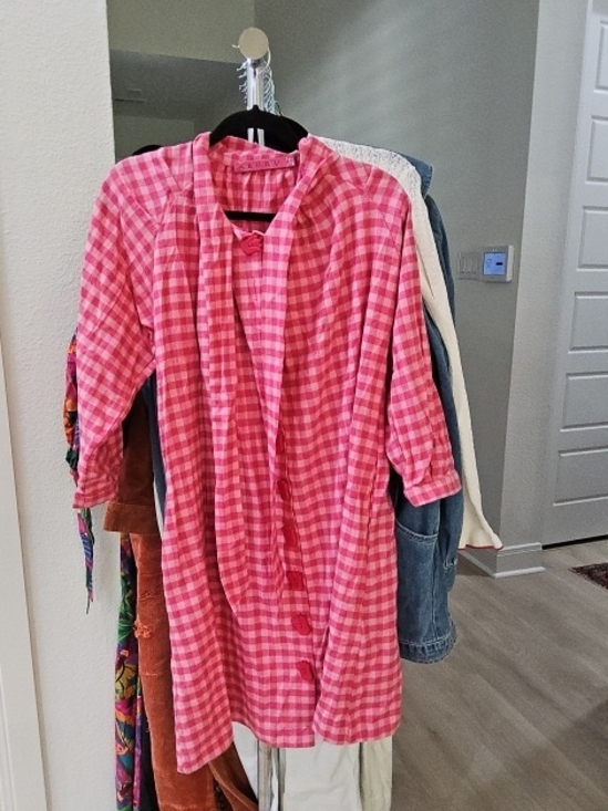 Buru Dresses & Skirts - Buru Pink Gingham Button-Up Shirt Dress